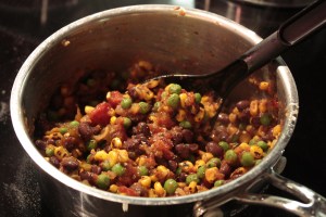 Pan full of succotash